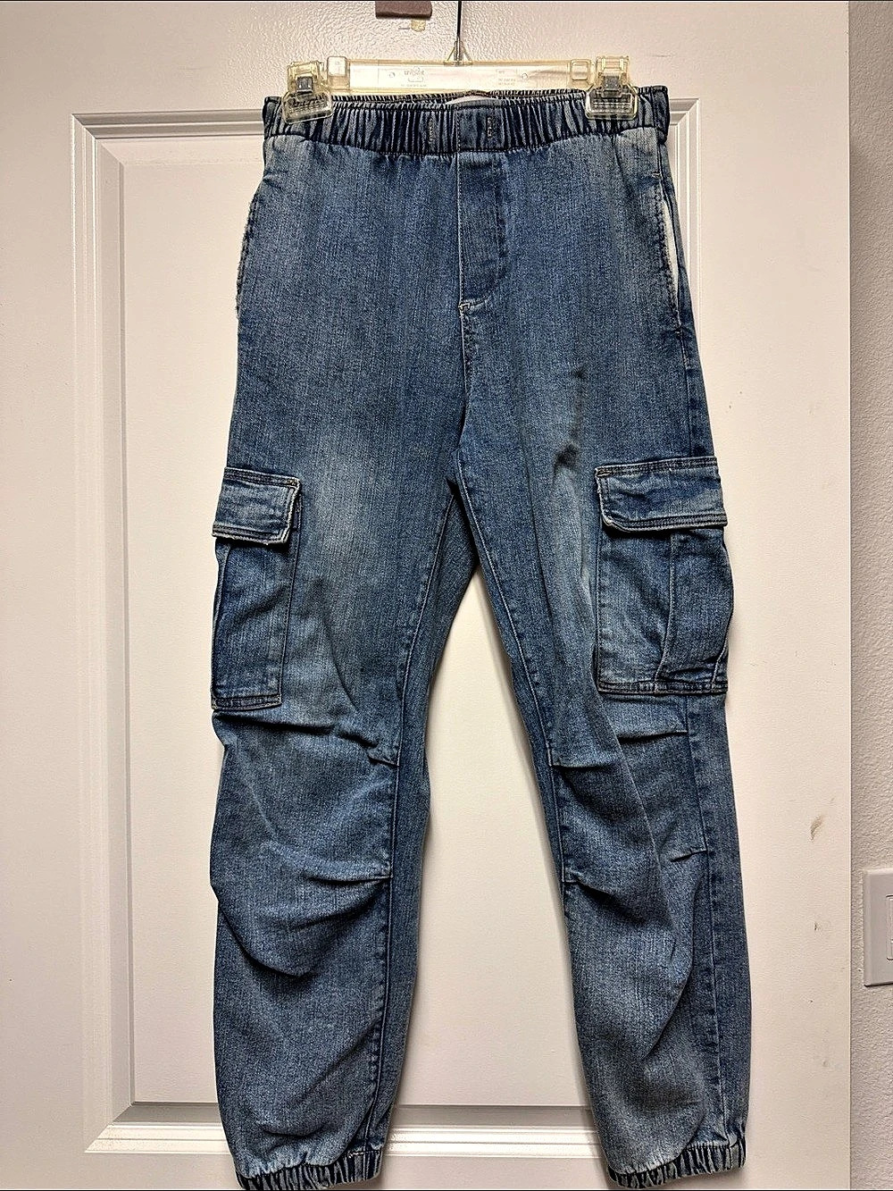 Zara boys/girls 13-14 Blue Denim Cargo Jogger Jeans